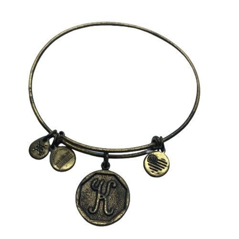 2016 Alex and Ani Brass Tone Letter “K” Initial Charm Bracelet